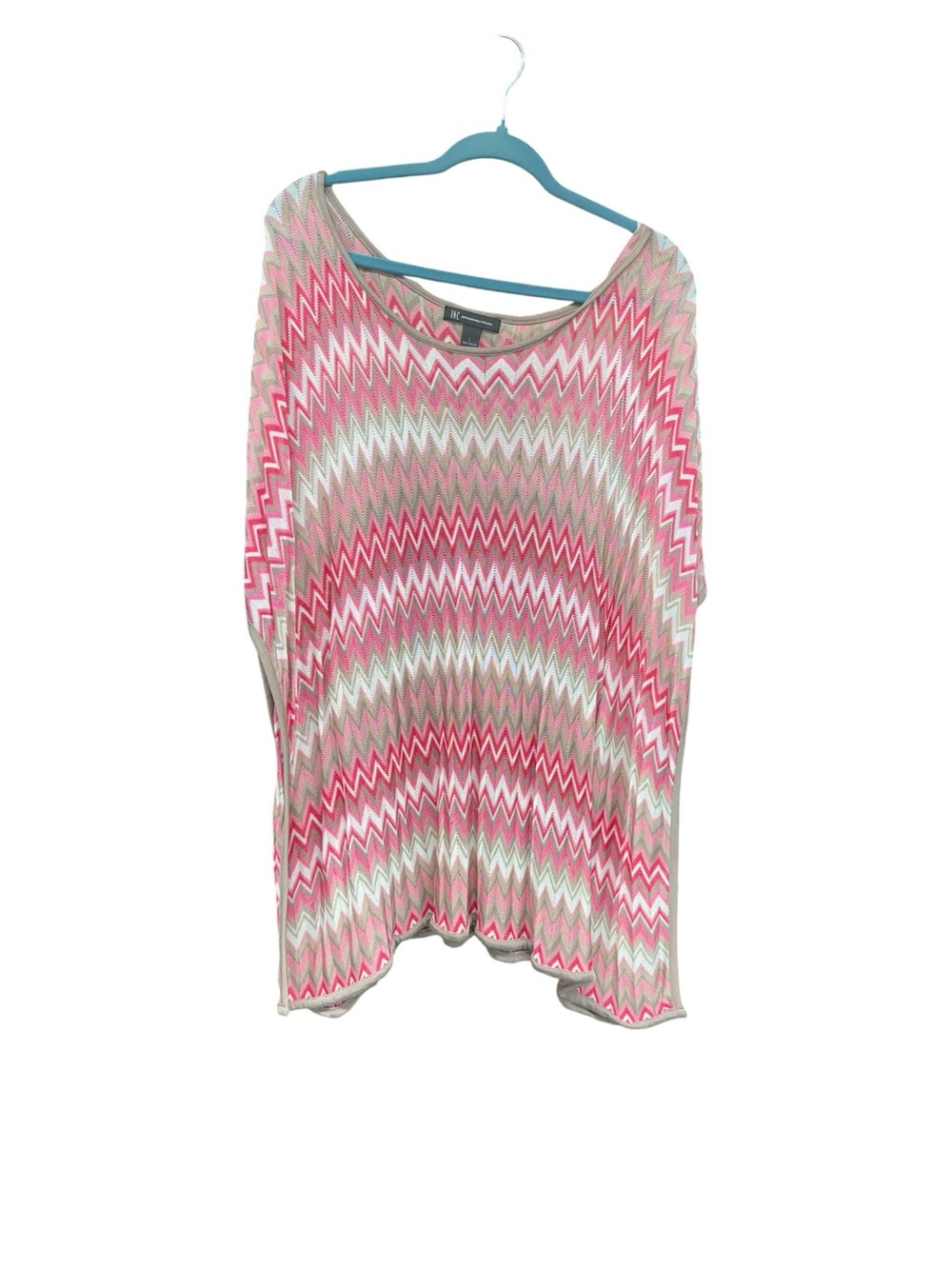 INC International Concepts Pink Chevron Knit Top